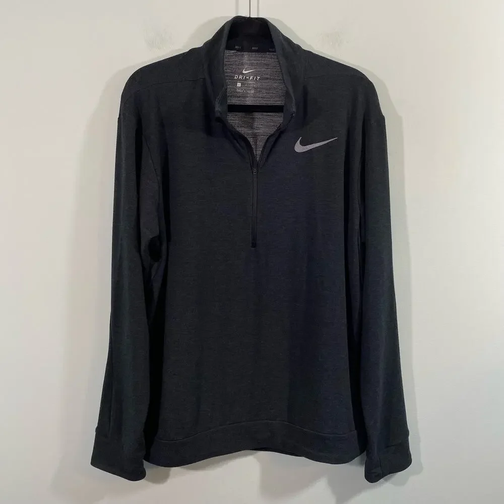 Nike Charcoal Grey Half Zip Dri-Fit Trainning Pullover Sweatshirt Size L